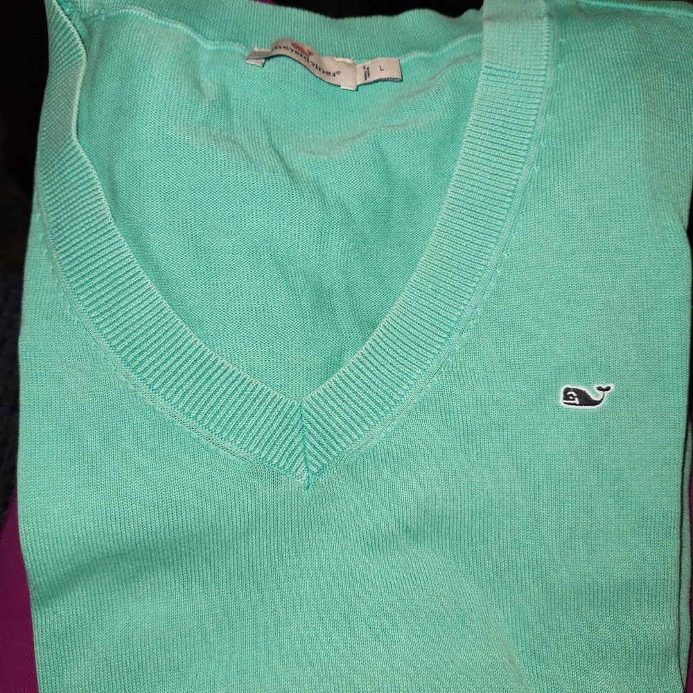 Vv minty green crew sweater. L